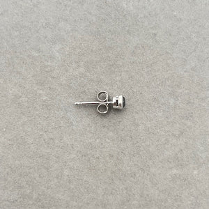 0.11-0.13 Ct Black Diamond Men’s Stud Earring in 18K White Gold | Round Solitaire Bezel Set Black Diamond Earring for Anniversary Gift
