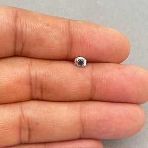 0.11-0.13 Ct Black Diamond Men’s Stud Earring in 18K White Gold | Round Solitaire Bezel Set Black Diamond Earring for Anniversary Gift