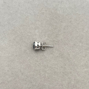 0.64–0.71 Ct Black Diamond Men’s Stud Earring in 14K White Gold | Round Solitaire Bezel Set Black Diamond Earring for Men’s Jewelry