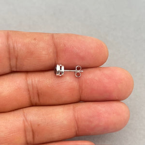 0.64–0.71 Ct Black Diamond Men’s Stud Earring in 14K White Gold | Round Solitaire Bezel Set Black Diamond Earring for Men’s Jewelry