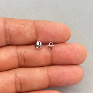 0.64–0.71 Ct Black Diamond Men’s Stud Earring in 14K White Gold | Round Solitaire Bezel Set Black Diamond Earring for Men’s Jewelry