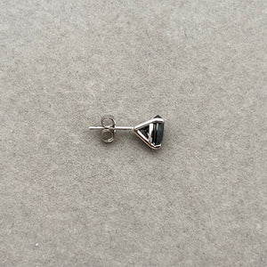 1 Ct Black Diamond Men’s Stud Earring 14K White Gold | EGL USA Certified Round Solitaire 0.95-1.15 Ct AAA Quality 3 Prong Setting