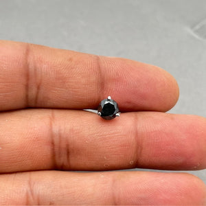 1 Ct Black Diamond Men’s Stud Earring 14K White Gold | EGL USA Certified Round Solitaire 0.95-1.15 Ct AAA Quality 3 Prong Setting