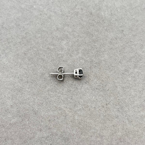 Black Diamond Men’s Stud Earring – 1/9 Ct Round 2.5-3mm AAA Platinum Solitaire 4 Prong, Classic Men’s Jewelry Gift