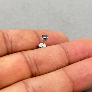 Black Diamond Men’s Stud Earring – 1/9 Ct Round 2.5-3mm AAA Platinum Solitaire 4 Prong, Classic Men’s Jewelry Gift