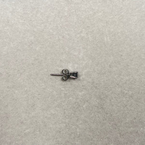 0.09–0.12 Ct Black Diamond Mens Stud Earrings, 2mm Princess Cut, 14K Blackened White Gold, Minimalist Men’s Jewelry, Gift for Him
