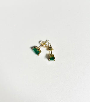 Luxurious Emerald Cut Stud Earrings | 18K Yellow Gold | AA Natural Gemstone | Classic Glamour Fine Jewelry