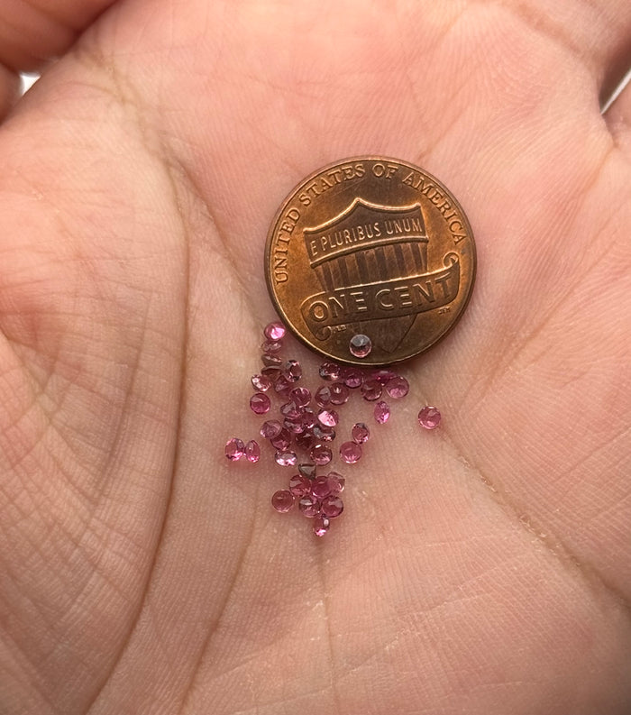 Pink Tourmaline Round Cuts AAA quality Available in 2mm (1/2 Ct - 1 Ct Lot)