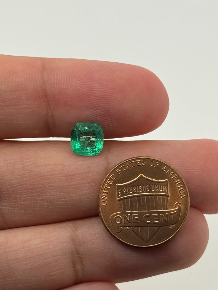 Natural Emerald Cushion Cut 7mm AAA Quality | Loose Green Emerald Gemstone for Ring or Pendant | May Birthstone | Genuine Gem