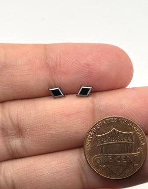 Natural Black Diamond Matching Pair 6x4mm Lozenge Cut 0.75 Ct Pair Loose Gemstones for Earrings, Jewelry Making