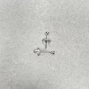 AA Black Diamond Studs 1/9 Cts in 18K White Gold women wear with Classic Prong Setting and Refined Minimal Profile