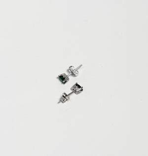AAA Oval Tsavorite Garnet Stud Earrings 5x3mm in Platinum – 0.46-0.63 Ct Green Garnet Scroll Earrings – Birthstone Fine Jewelry Gift
