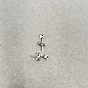 Princess Cut Black Diamond Stud Earrings in Platinum 2.00–2.50 mm AA Quality Womens Prong Set Studs