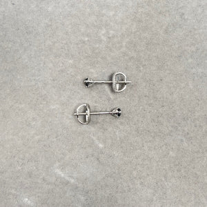 0.09 Ct Black Diamond Stud Earrings 18K White Gold • AAA Round 2.5-3mm Black Diamond Solitaire Earrings • Dainty Fine Jewelry Gift for Her