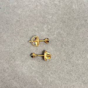 Black Diamond Stud Earrings 14K Yellow Gold • 0.09 Ct Round AAA 2.5-3mm Solitaire Diamond Earrings • Fine Jewelry Gift for Her