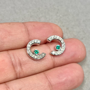 fine jewelry emerald diamond stud earrings