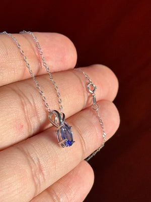 Tanzanite Pendant Platinum | Marquise Solitaire Necklace | 0.90 Ct Fine Gemstone Jewelry