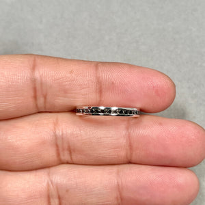 Black Diamond Eternity Band 14K White Gold | 0.60–0.80 Ct Diamond Ring | Channel Set Wedding Band | Stackable Anniversary Ring Size 7.5