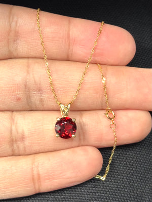 2.31 carat dark red garnet necklace
