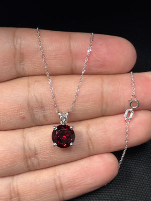 10mm round garnet pendant platinum