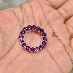 luxury jewelry gift box with amethyst necklace ready for gifting