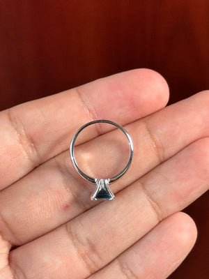 1.16 Ct Princess London Blue Topaz Solitaire Ring in 14K White Gold, AA Quality Gemstone Engagement Ring, Size 6.5, Resizable Ring