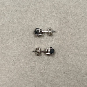 1.65 Ct AAA Black Diamond Stud Earrings 14K White Gold, Round Rose Cut Solitaire Four Prong, Luxury Women’s Jewelry Gift