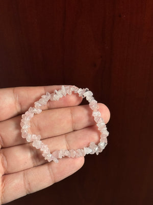 Natural Rose Quartz Bracelet - 7-8" Stretch Beaded Love Stone Jewelry - Healing Crystal for Self-Love and Relationships - Women & Men