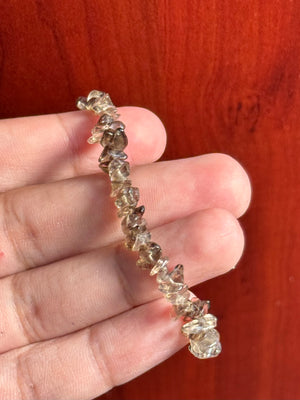 Natural Smoky Quartz Beaded Bracelet – Stretch 7-8 Inch Crystal Healing Stone Jewelry for Men & Women
