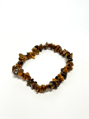 Natural Tiger Eye Bracelet - 7-8Inch Stretch Stone Bead Jewelry for Men & Women - Grounding Healing Crystal for Protection and Good Luck