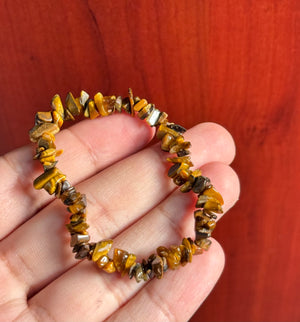 Natural Tiger Eye Bracelet - 7-8Inch Stretch Stone Bead Jewelry for Men & Women - Grounding Healing Crystal for Protection and Good Luck