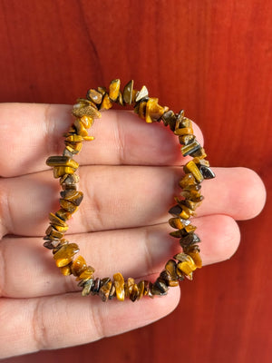 Natural Tiger Eye Bracelet - 7-8Inch Stretch Stone Bead Jewelry for Men & Women - Grounding Healing Crystal for Protection and Good Luck