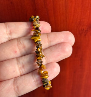 Natural Tiger Eye Bracelet - 7-8Inch Stretch Stone Bead Jewelry for Men & Women - Grounding Healing Crystal for Protection and Good Luck