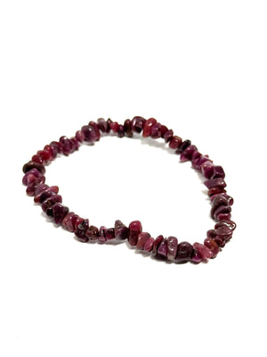 Natural Ruby Bracelet - 7-8" Stretch Beaded Gemstone Jewelry - Genuine Ruby Healing Stone for Love, Courage, Vitality - Women & Men
