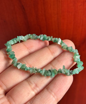 Natural Emerald Beaded Bracelet, 7-8 Inch Stretch Bracelet, Genuine Green Gemstone Jewelry, Healing Crystal Bracelet Gift