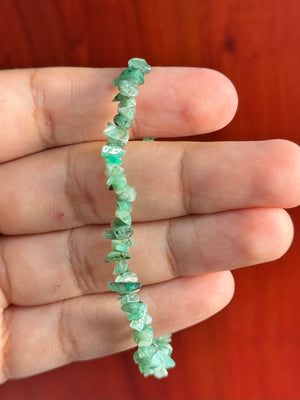 Natural Emerald Beaded Bracelet, 7-8 Inch Stretch Bracelet, Genuine Green Gemstone Jewelry, Healing Crystal Bracelet Gift