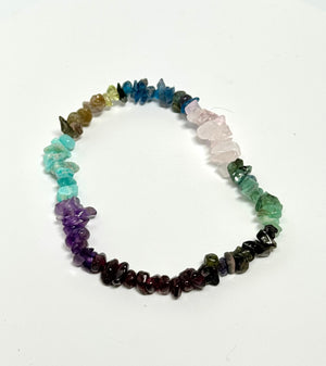 Natural Multi-Color Gemstone Beaded Bracelet – 7 to 8 Inch Stretch, Handmade Colorful Healing Crystal Jewelry Gift