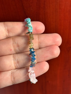 Natural Multi-Color Gemstone Beaded Bracelet – 7 to 8 Inch Stretch, Handmade Colorful Healing Crystal Jewelry Gift