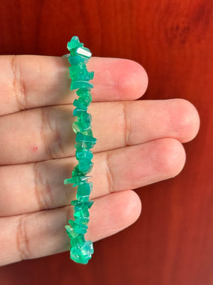 Natural Green Onyx Beaded Bracelet – 7 to 8 Inch Stretch Expandable Gemstone Bracelet for Healing, Meditation, and Gift Jewelry