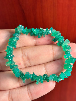 Natural Green Onyx Beaded Bracelet – 7 to 8 Inch Stretch Expandable Gemstone Bracelet for Healing, Meditation, and Gift Jewelry