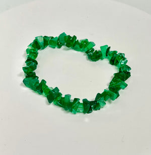 Natural Green Onyx Beaded Bracelet – 7 to 8 Inch Stretch Expandable Gemstone Bracelet for Healing, Meditation, and Gift Jewelry