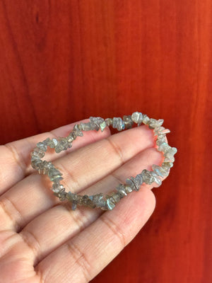 Black Rainbow Moonstone Bracelet, 6-7 Inch Expandable Beaded Jewelry, Natural Healing Crystal, Adjustable, Handmade Gift for All
