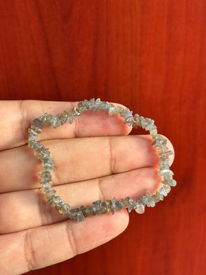 Black Rainbow Moonstone Bracelet, 6-7 Inch Expandable Beaded Jewelry, Natural Healing Crystal, Adjustable, Handmade Gift for All