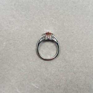 Oval Morganite Ring: 2.25 Ct AAA Natural Gemstone, 14K White Gold, Size 7.5