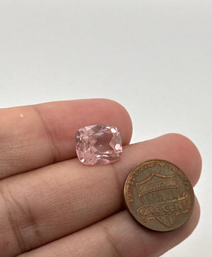 Lab Created YAG Morganite 7x5mm - 12x10mm | Pink Cushion Stone — Collector & Designer Gift