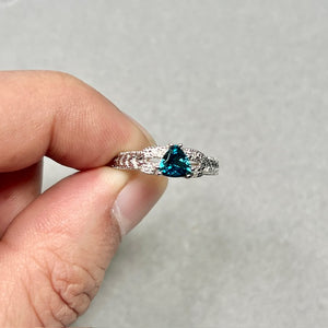 London Blue Topaz Ring | 14K White Gold Trillion Cut — December Birthstone Gift for Her Ring Size 7