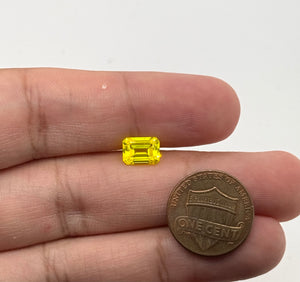YAG Gemstone Loose | Lab Created Neon Yellow Emerald Cut — Statement Jewelry Design 7x5mm-14x10mm