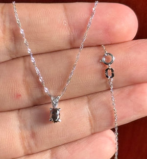 Natural Fancy Dark Orangey Brown Diamond Necklace 0.38 Ct SI1 Oval 5.5x3.6 mm, Platinum Scroll Solitaire, 18" 18K White Gold Singapore Chain