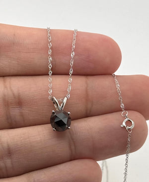 Elegant rose-cut Black Diamond necklace for women