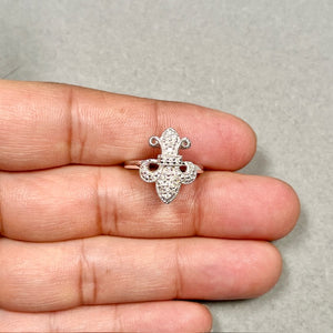 14K White Gold Diamond Wrap Ring | 0.48 Ct Open Statement Band Size 7